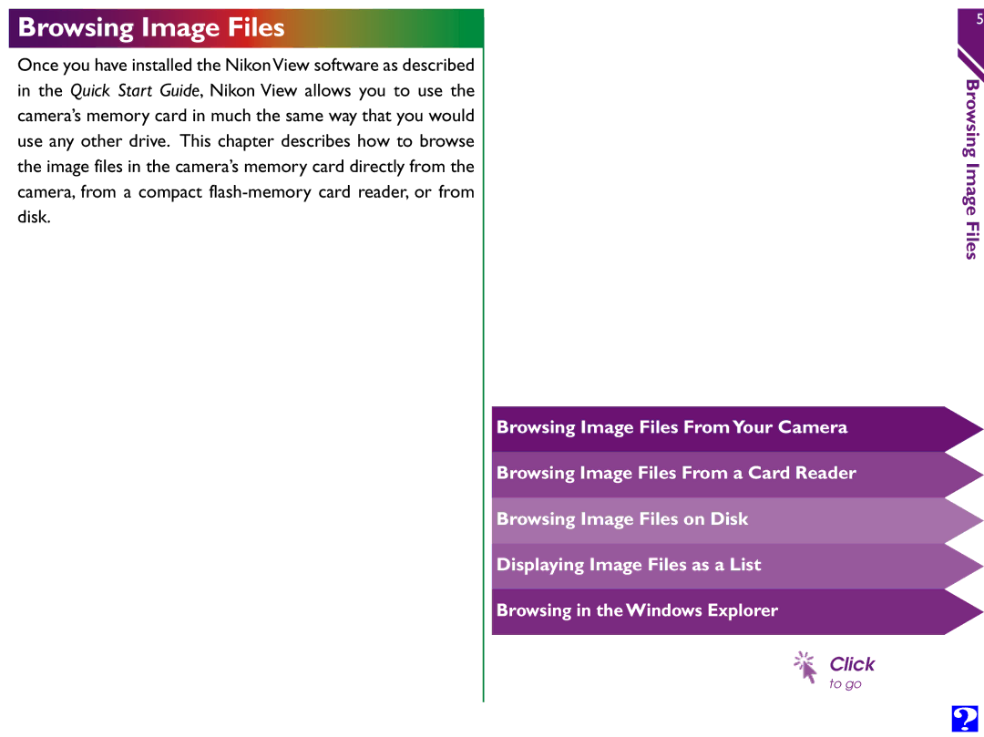 Nikon Digital Cameras manual Browsing Image Files 