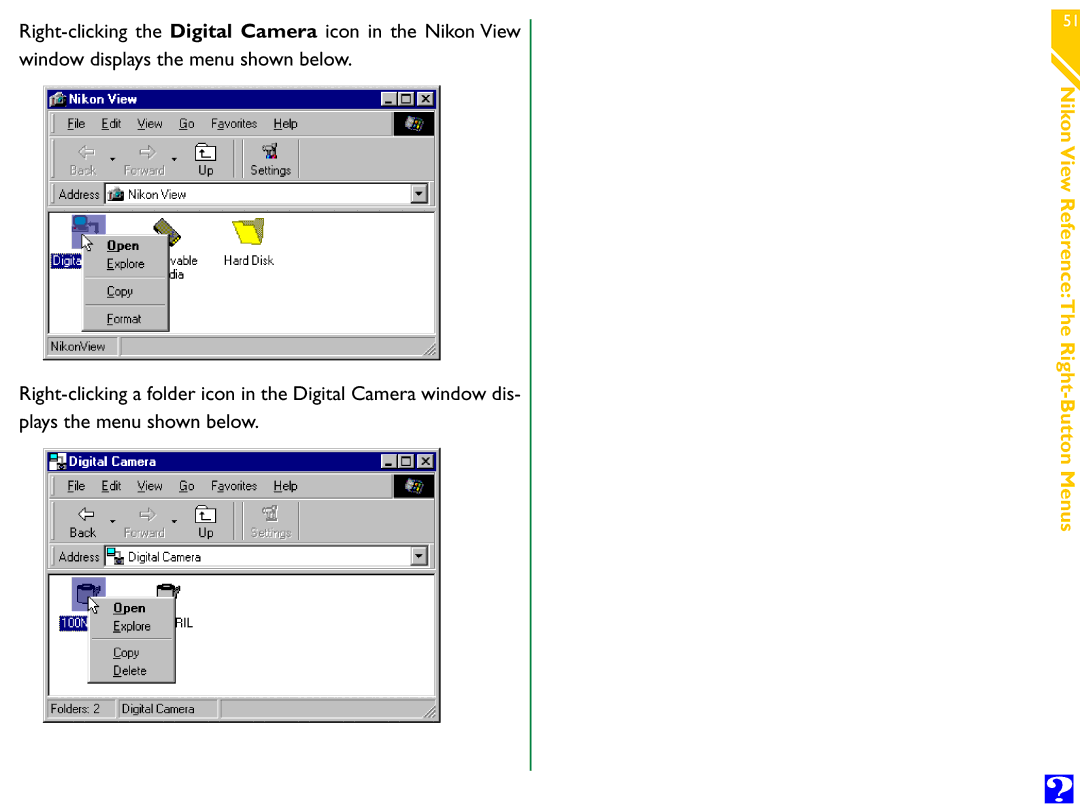 Nikon Digital Cameras manual Nikon View ReferenceThe Right-Button Menus 