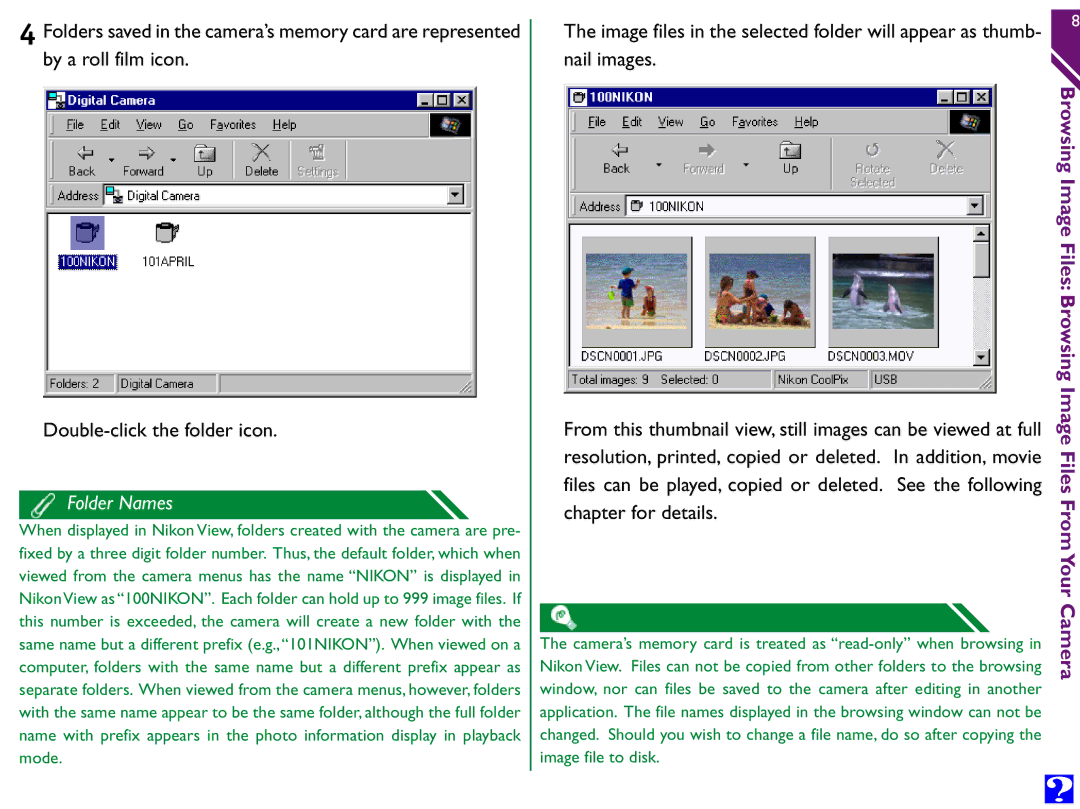 Nikon Digital Cameras manual Folder Names 