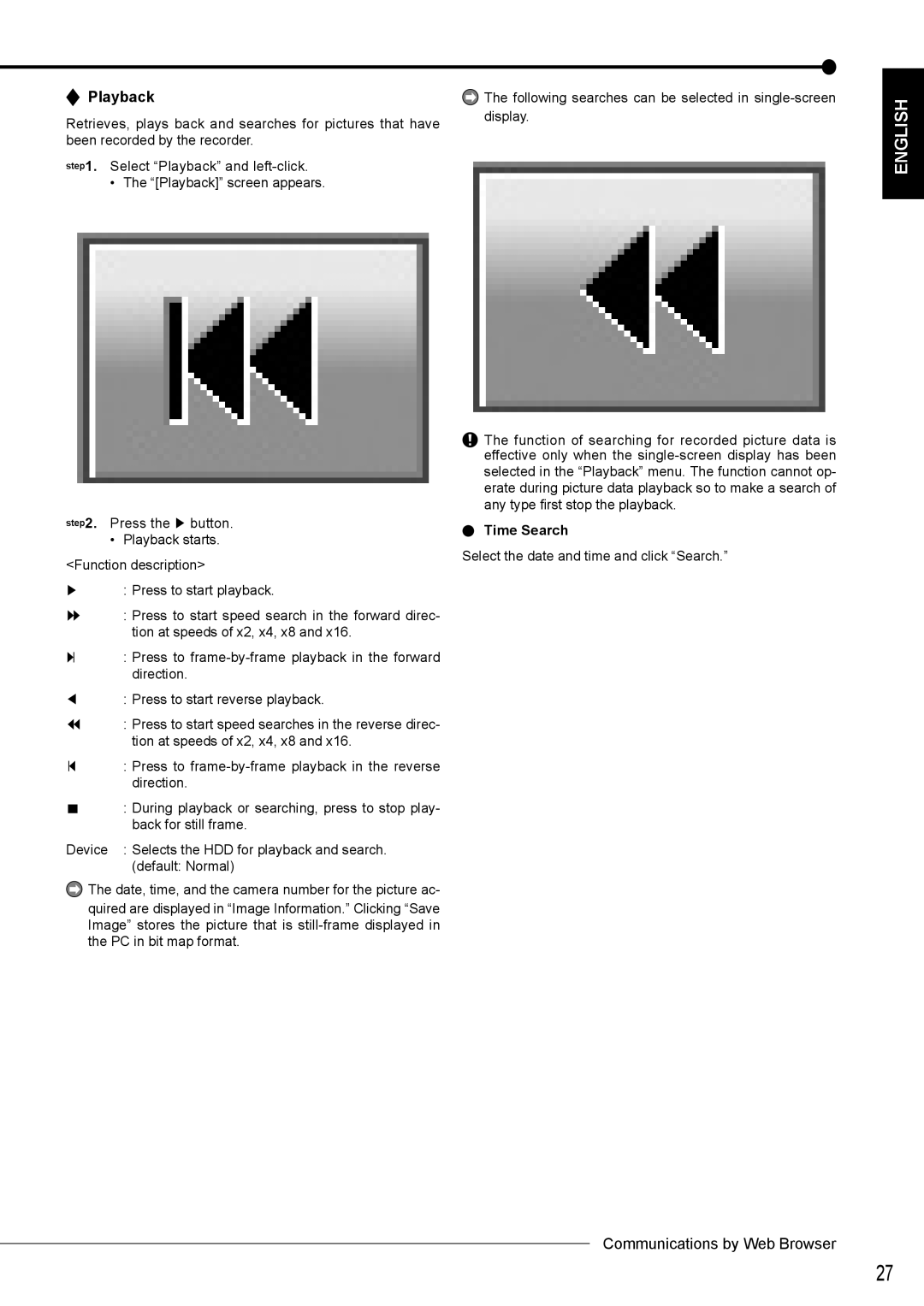 Nikon DX-TL4516E instruction manual Playback, Time Search 