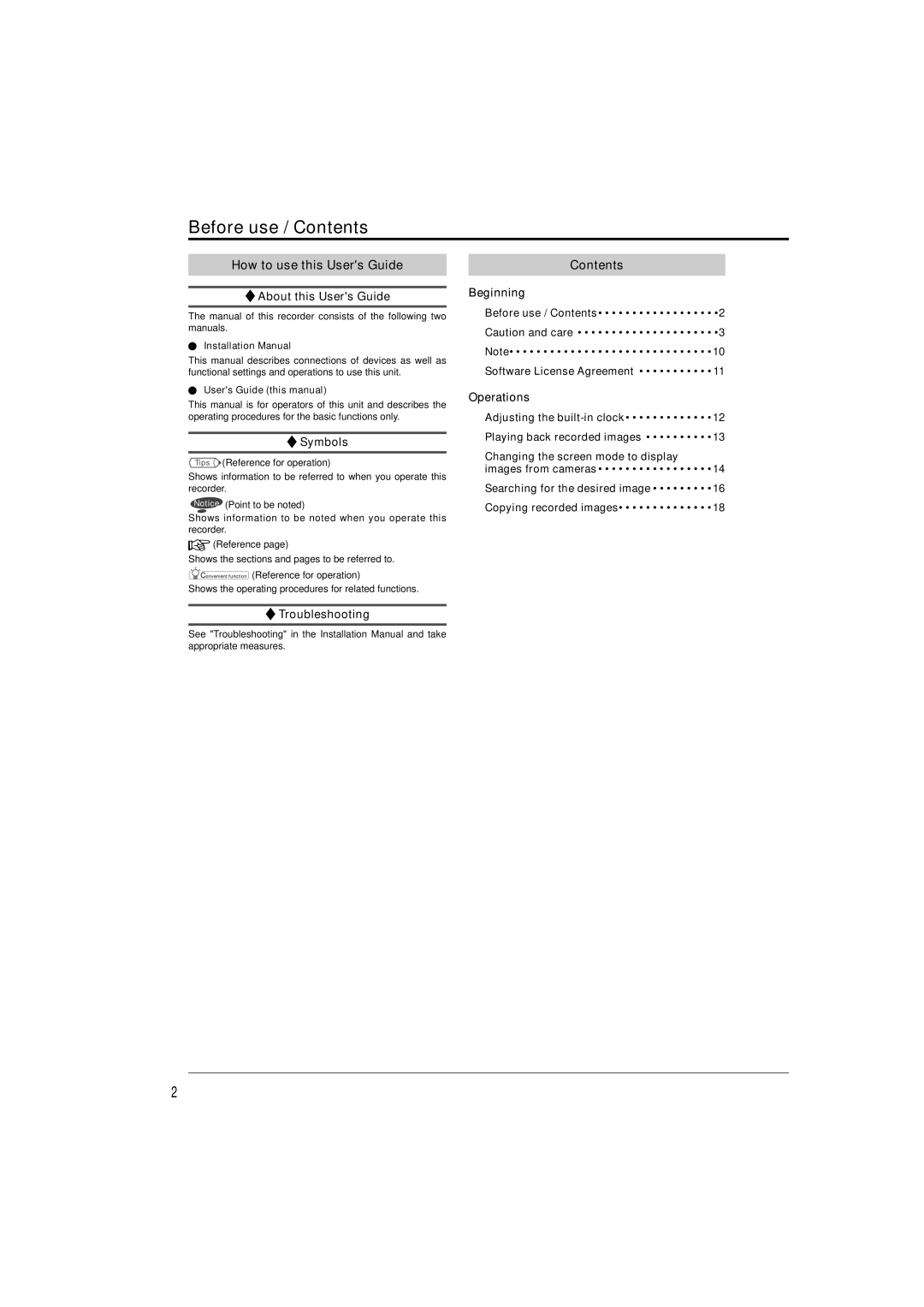 Nikon DX-TL5716E user manual Before use / Contents 