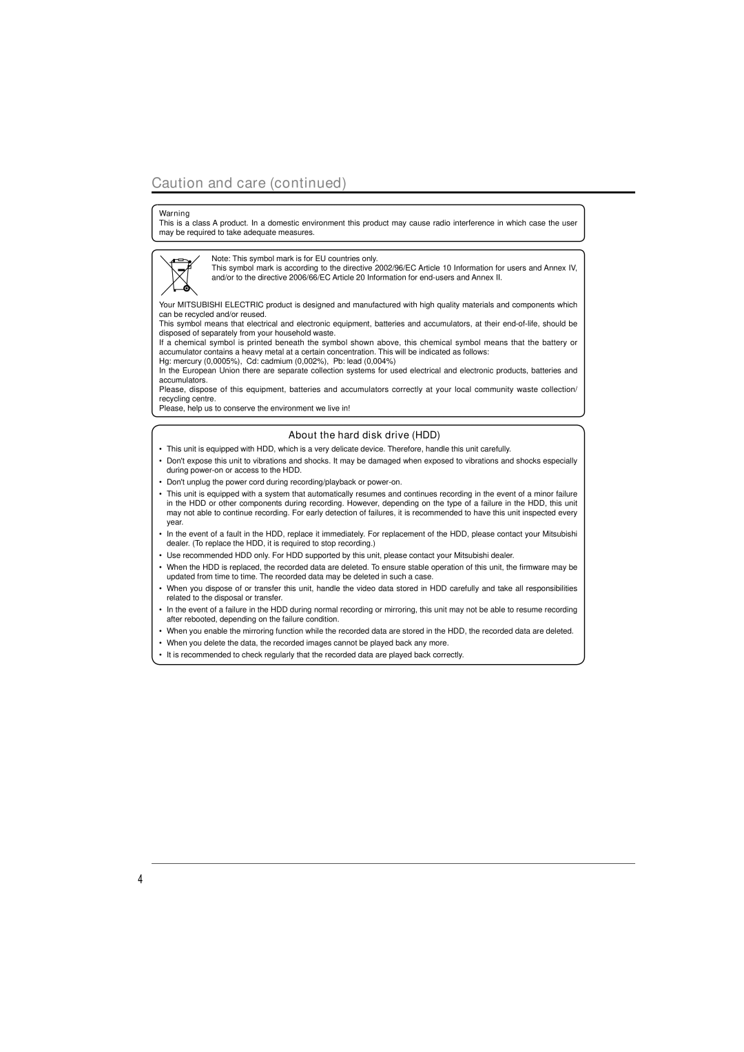 Nikon DX-TL5716E user manual About the hard disk drive HDD 