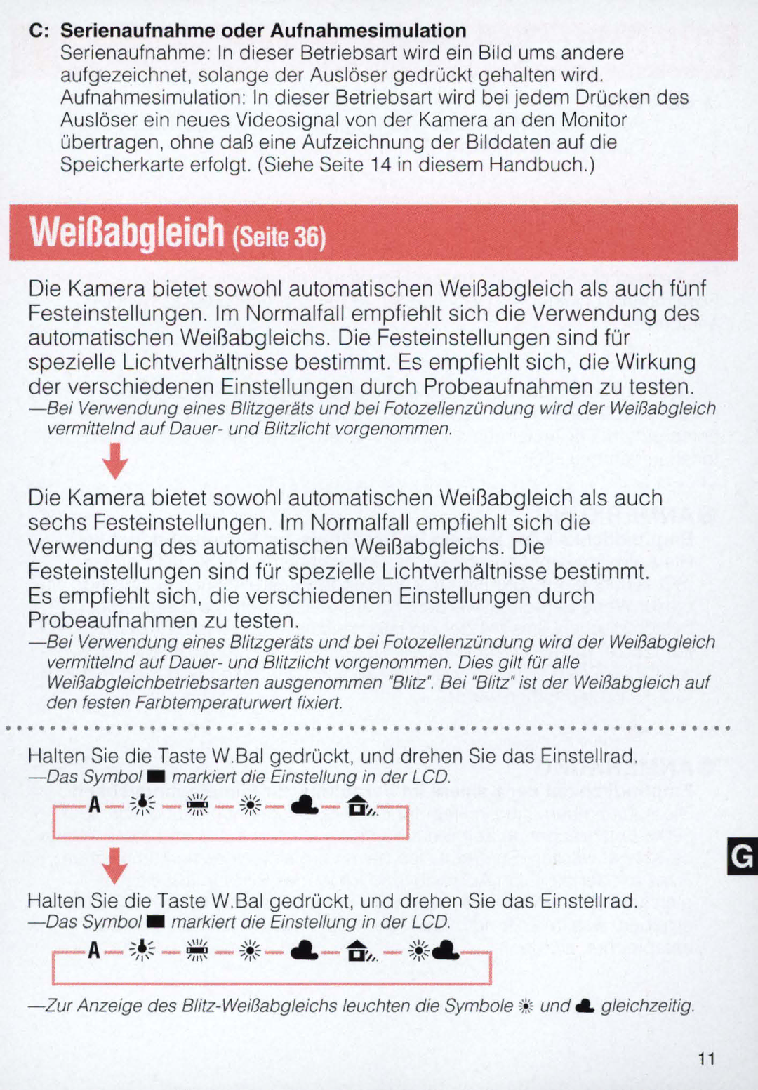 Nikon E2, E 2 s instruction manual WeiOabgleich Seite 