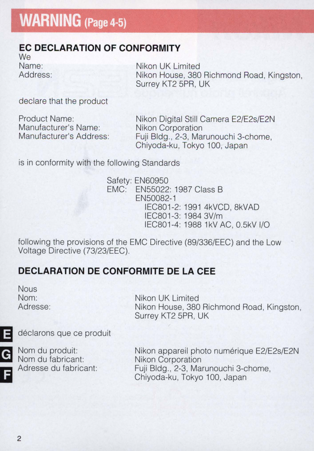 Nikon E 2 s, E2 instruction manual Ii~ 