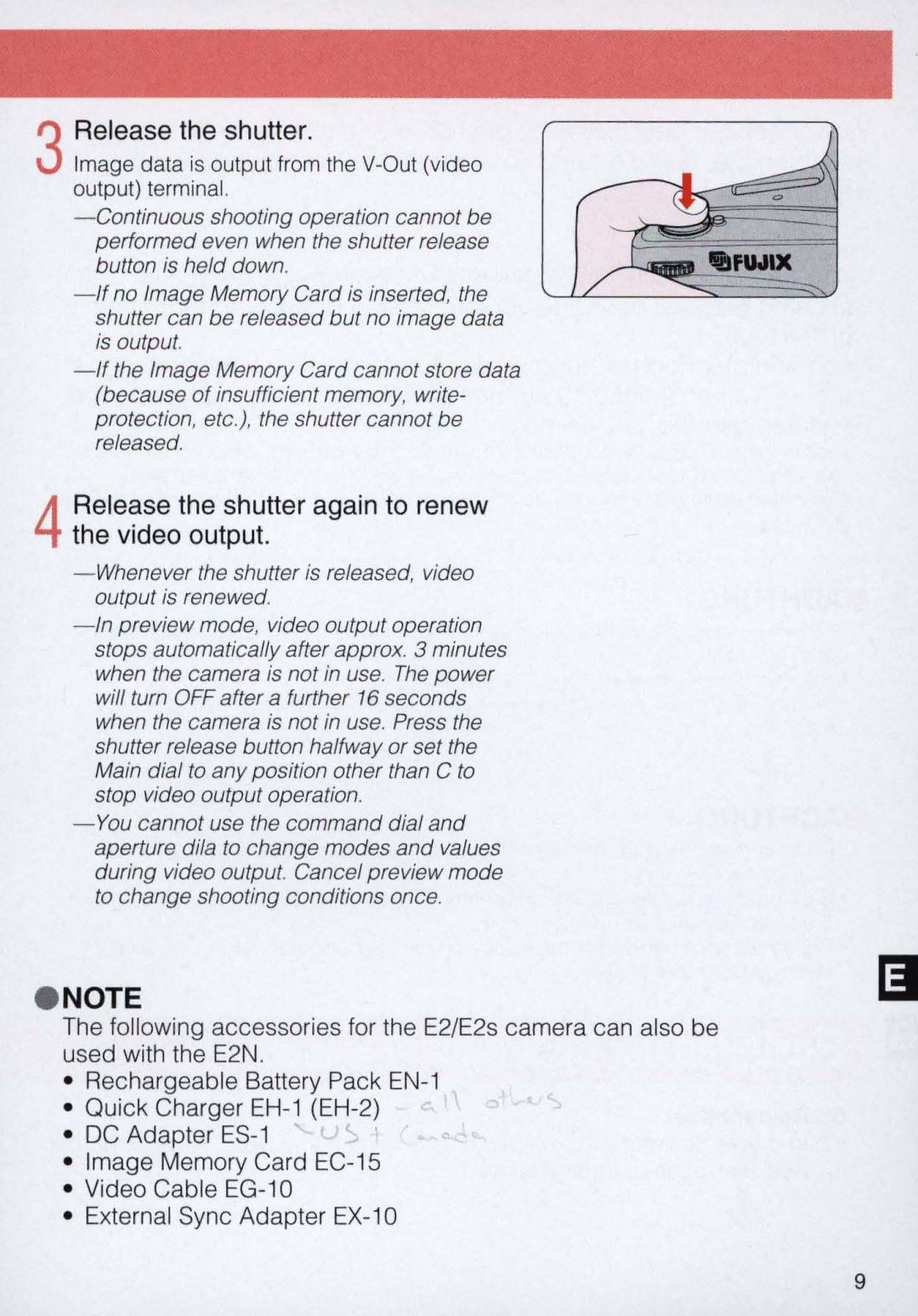 Nikon E2, E 2 s instruction manual 4Release the shutter again to renew the video output 