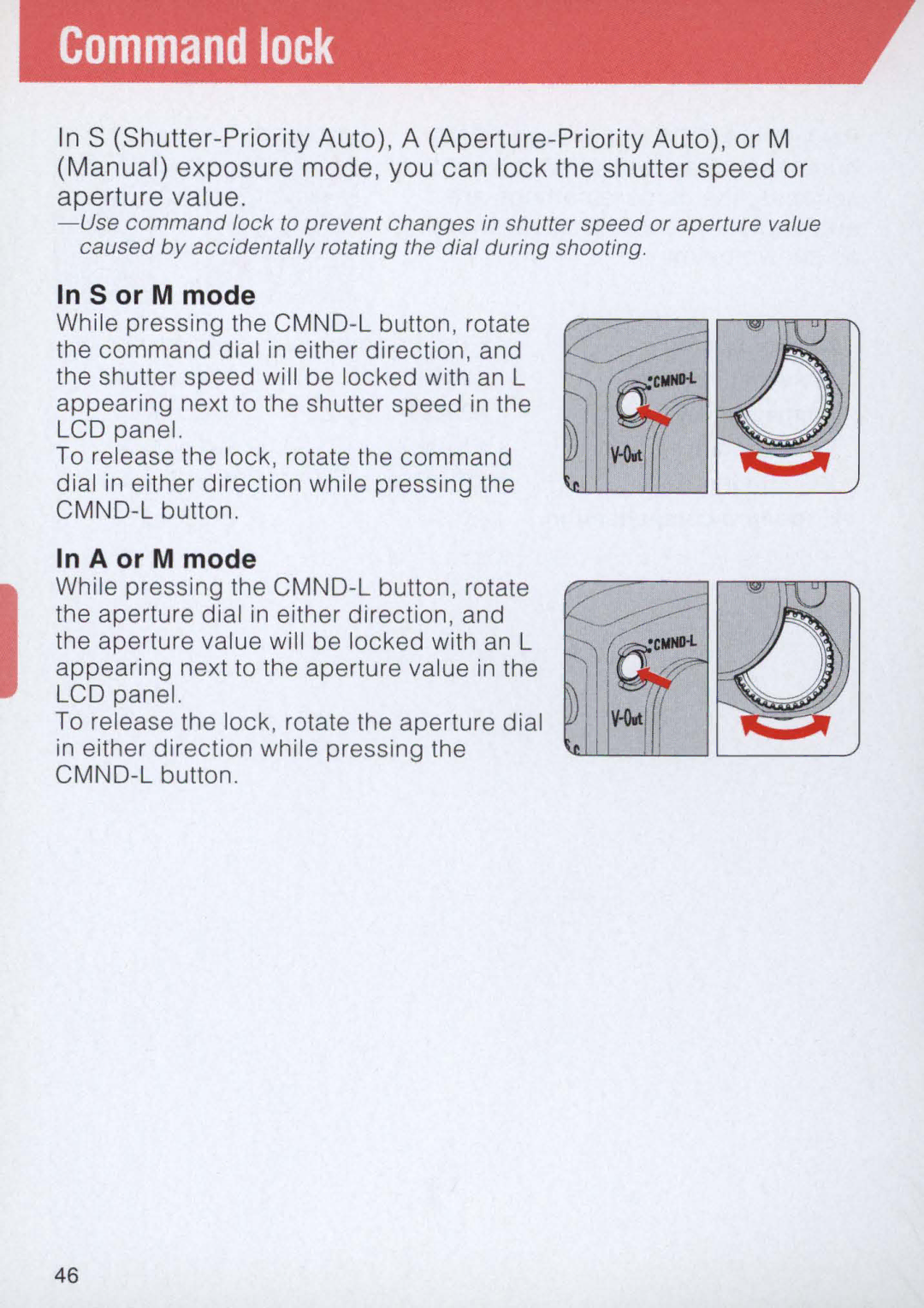 Nikon E2 instruction manual S or M mode, A or M mode 