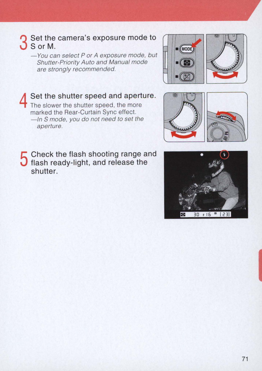 Nikon E2 instruction manual 3Set the camera s exposure mode to Or M 