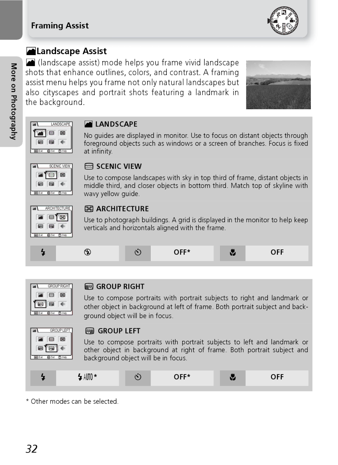 Nikon E5600, E4600 manual NLandscape Assist 