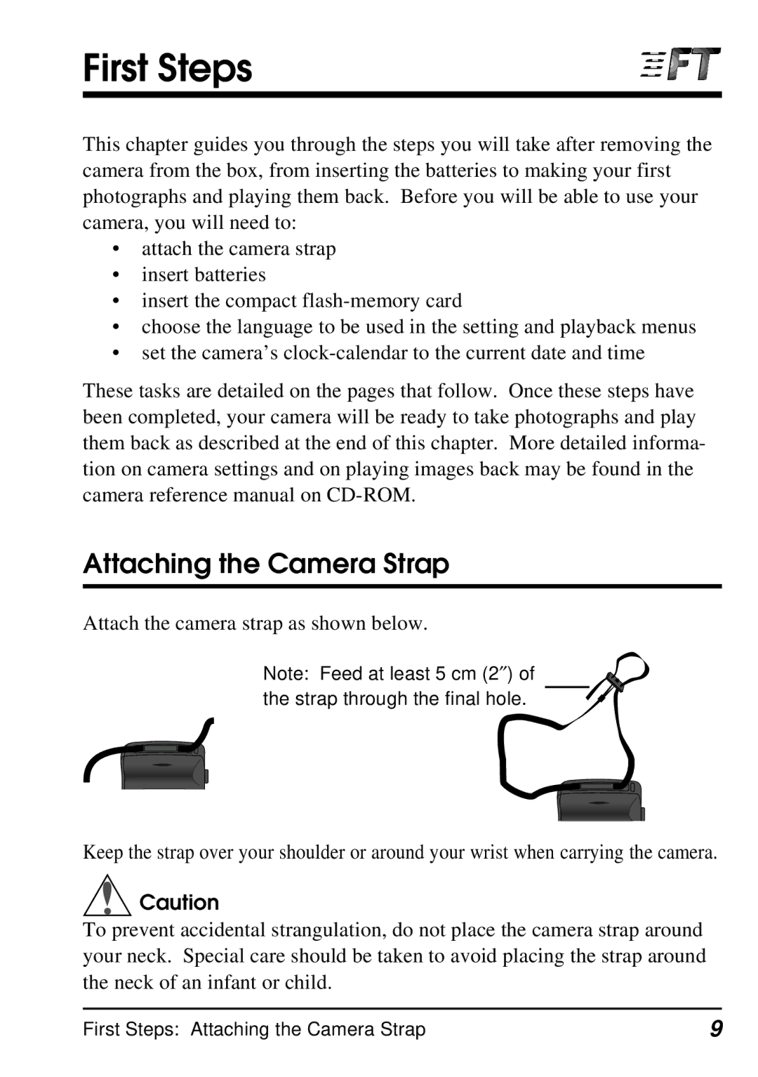 Nikon E900 manual First Steps, Attaching the Camera Strap 