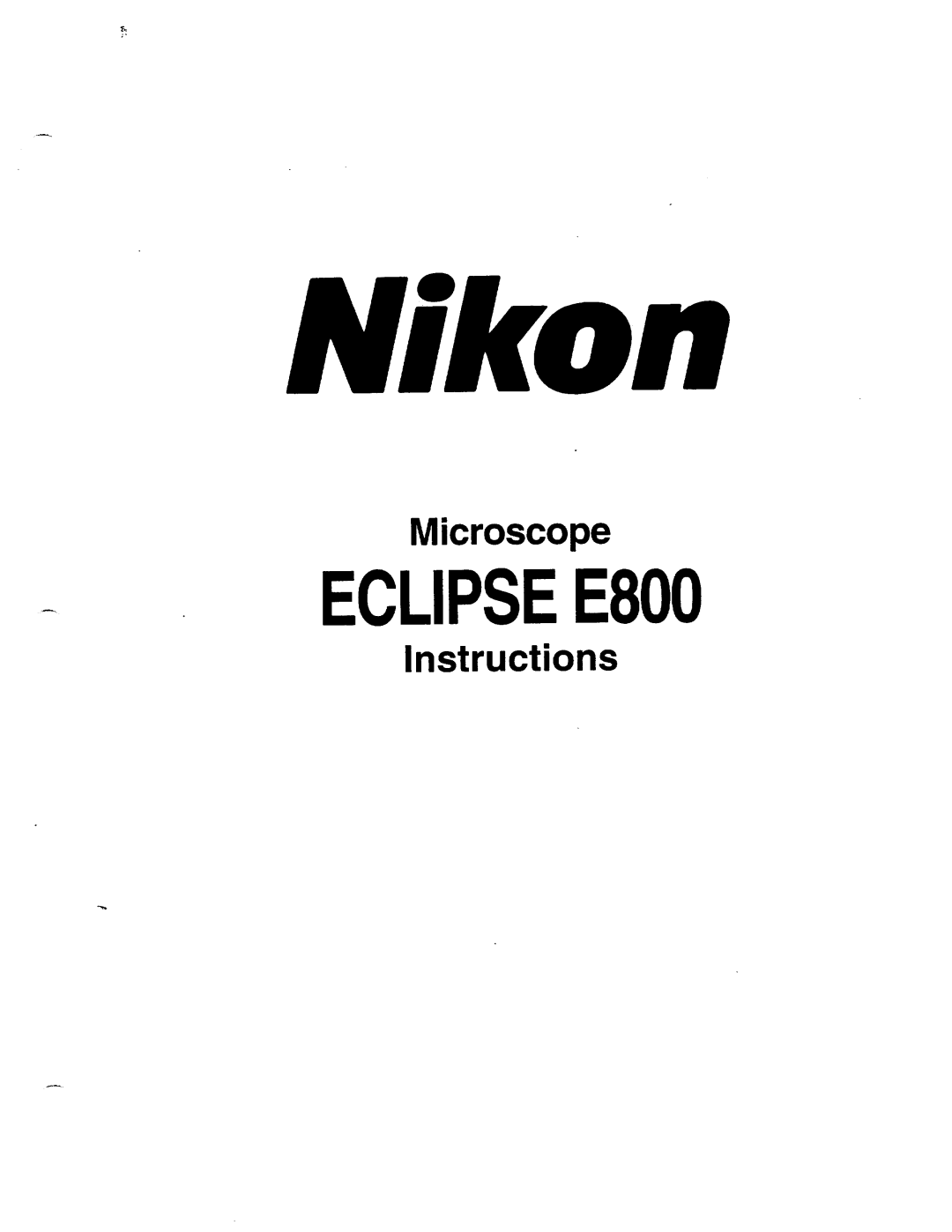 Nikon Eclipse E800 manual 