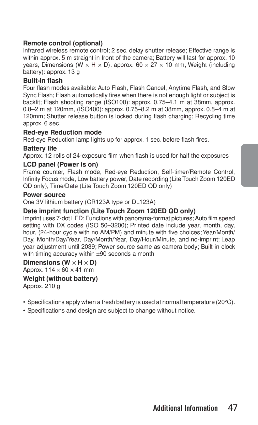 Nikon ED 120 instruction manual Red-eye Reduction mode 