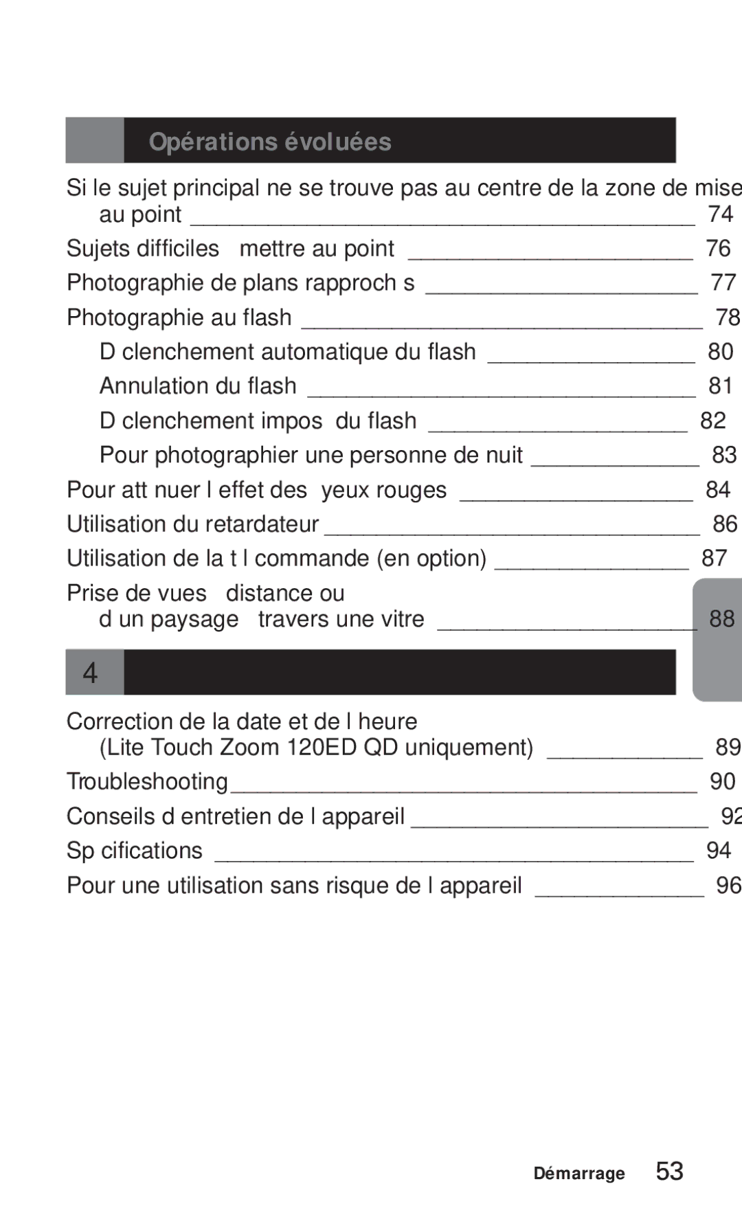 Nikon ED 120 instruction manual Opérations évoluées 