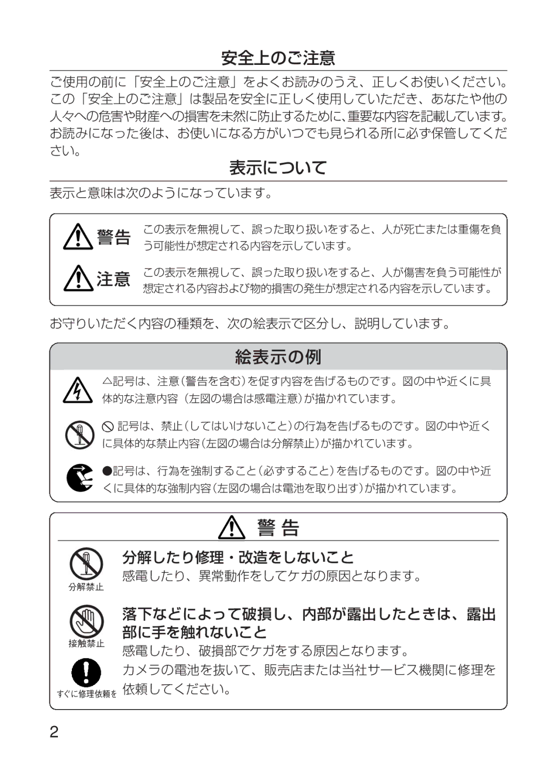 Nikon ED 600MM instruction manual 安全上のご注意 