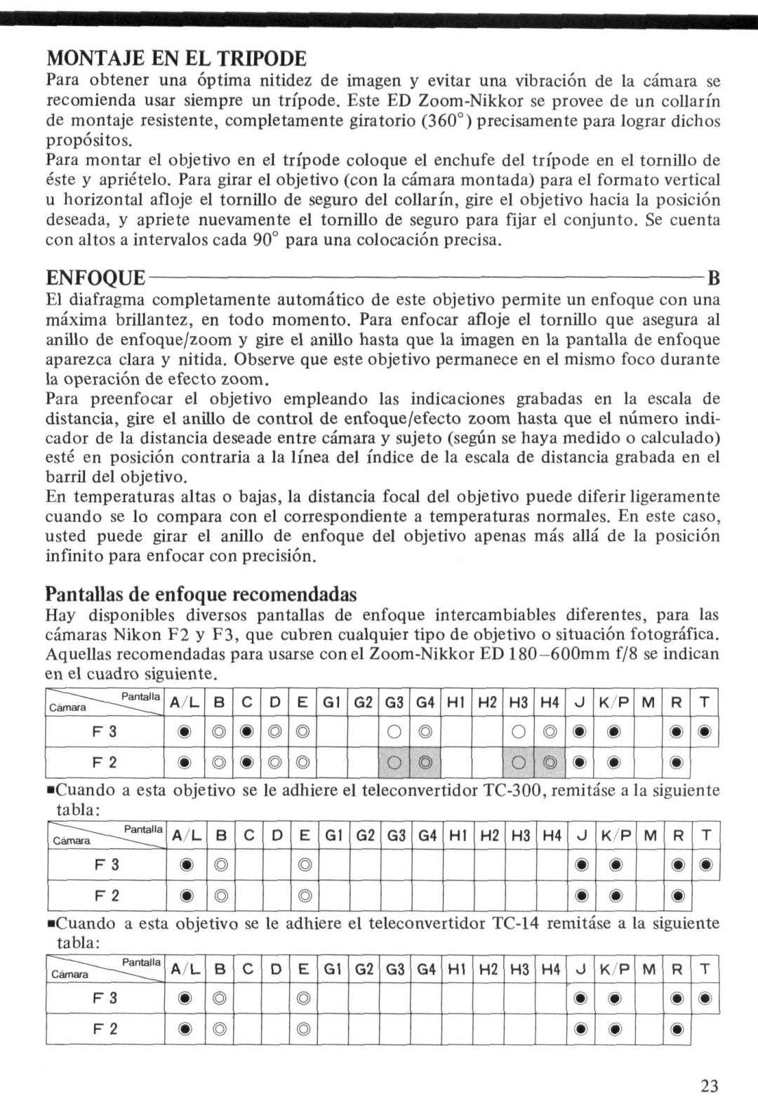 Nikon ED180600MM instruction manual Montaje EN EL Tripode, Enfoque 