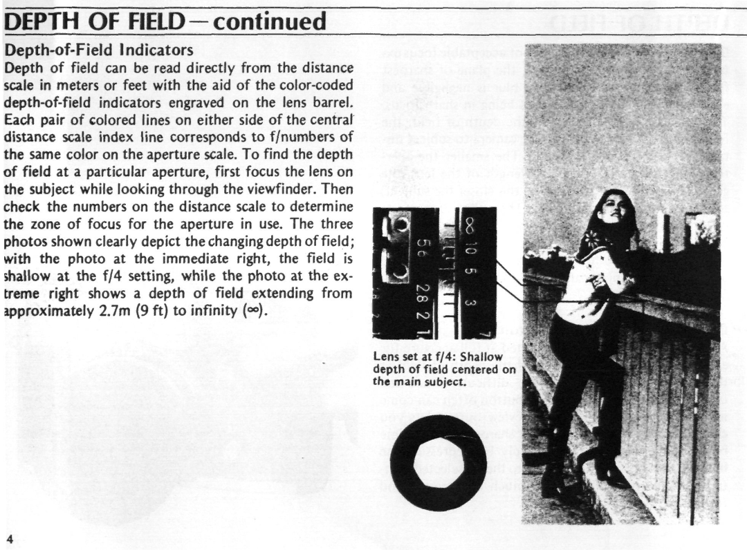 Nikon EL2 instruction manual Depth of Field 