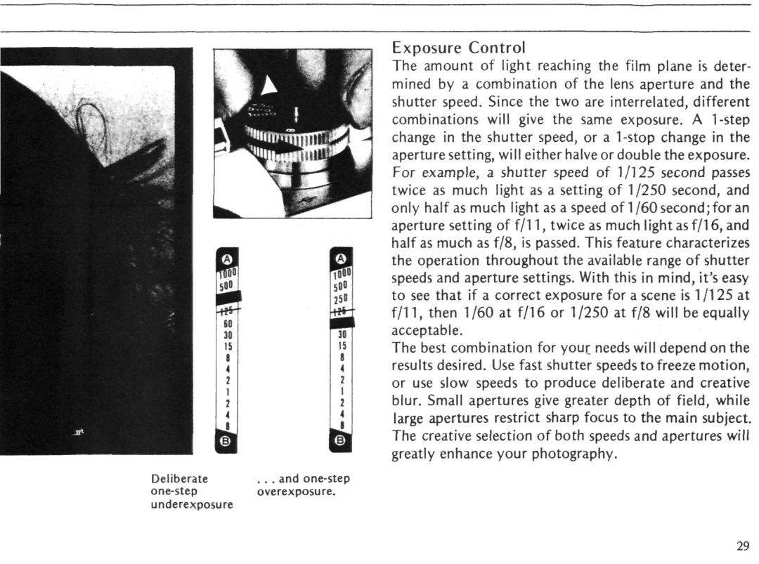 Nikon EL2 instruction manual Amount of light reaching the film plane is deter 