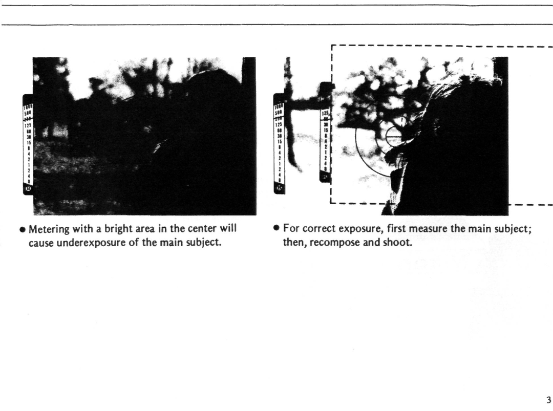 Nikon EL2 instruction manual Metering with a bright area in the center will 