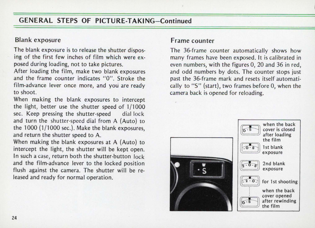 Nikon Elw instruction manual General Steps of PICTURE-TAKING Blank exposure 