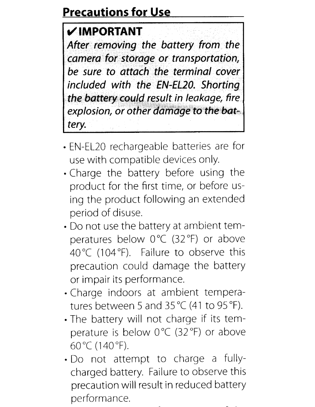 Nikon EN-EL20 user manual Included withili~ ENt~tiJx 