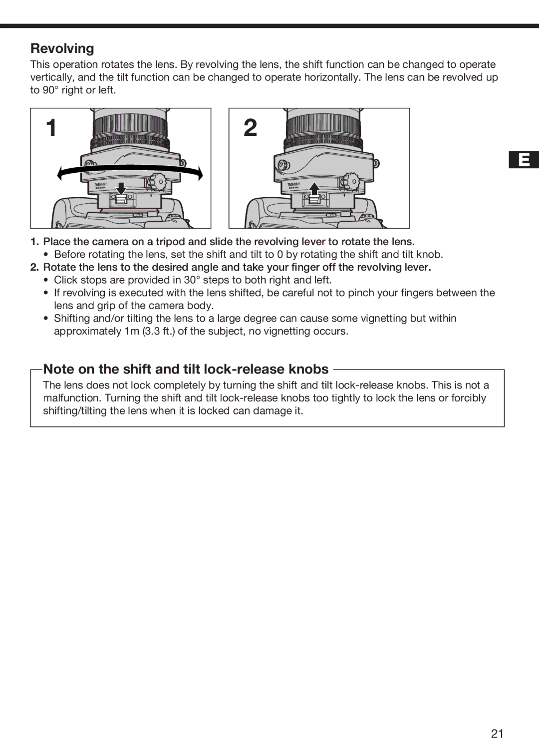 Nikon f/2.8D instruction manual Revolving 