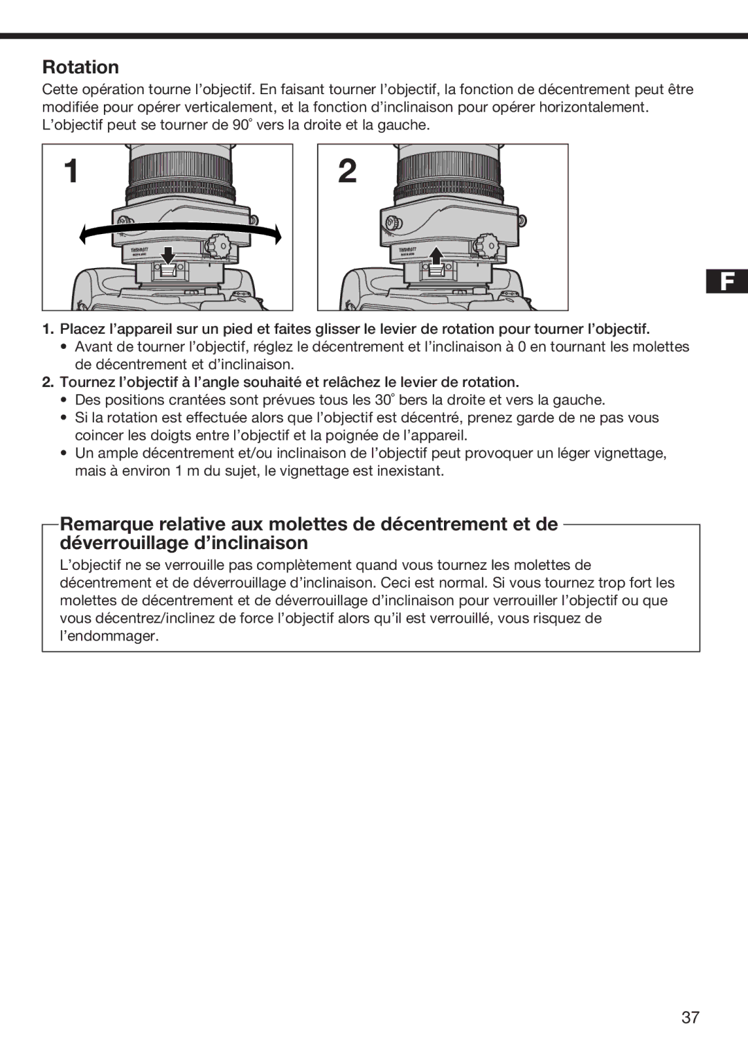 Nikon f/2.8D instruction manual Rotation 