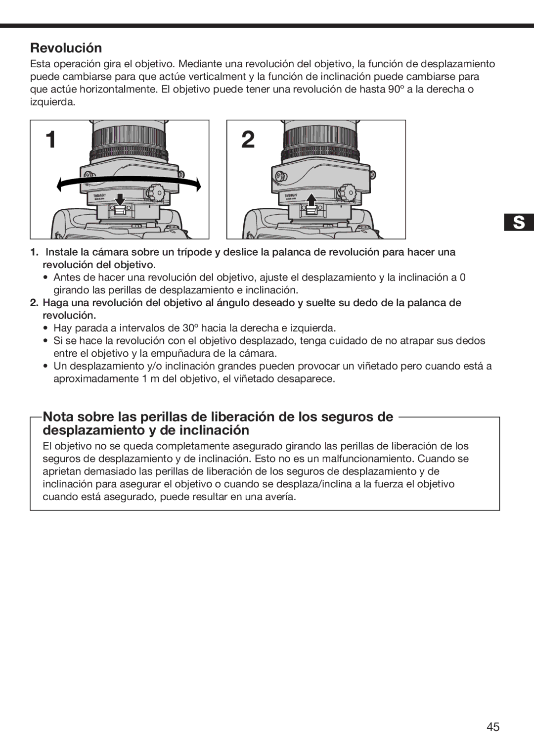 Nikon f/2.8D instruction manual Revolución 