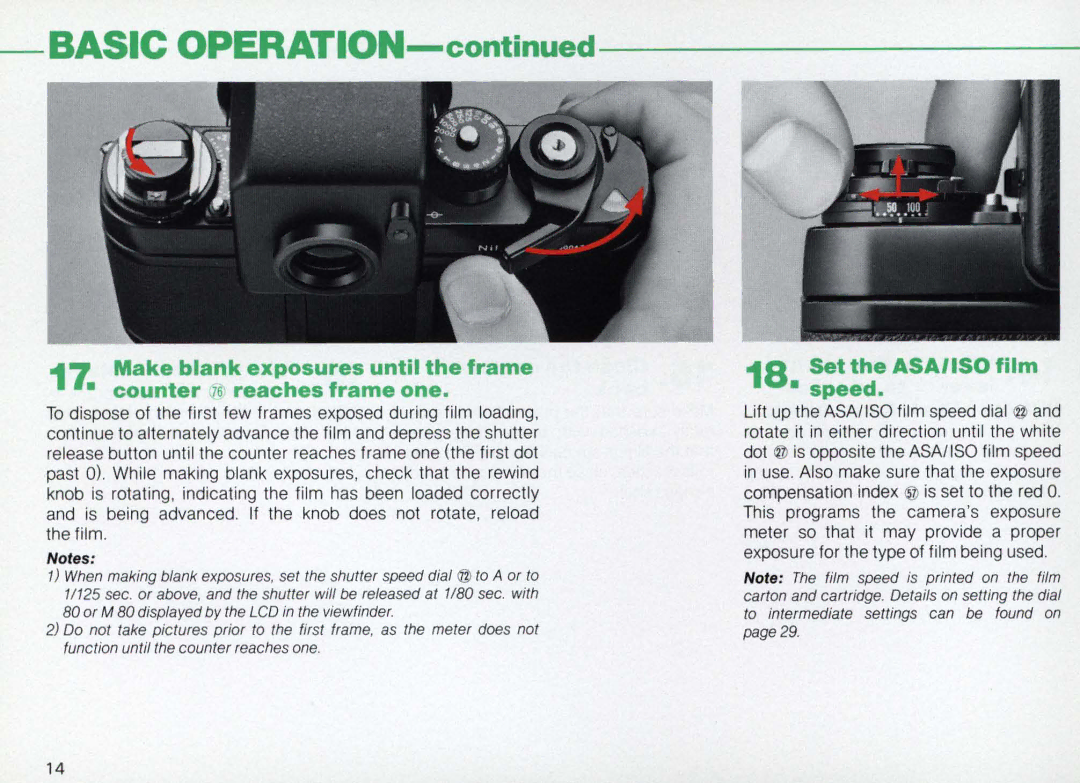 Nikon F3AF instruction manual Set the Asaiiso film Speed 