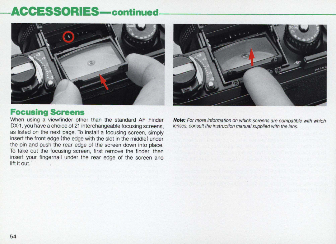 Nikon F3AF instruction manual Accessories 