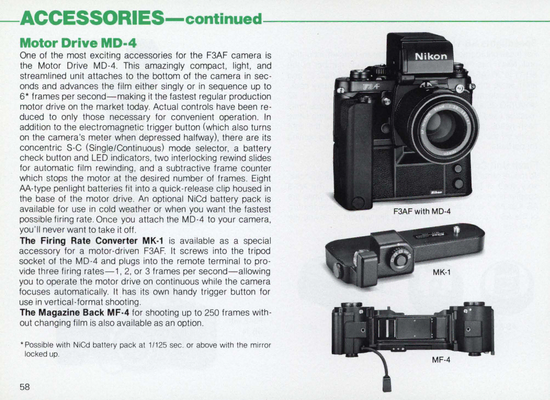 Nikon F3AF instruction manual Iii, Motor Drive MD·4 