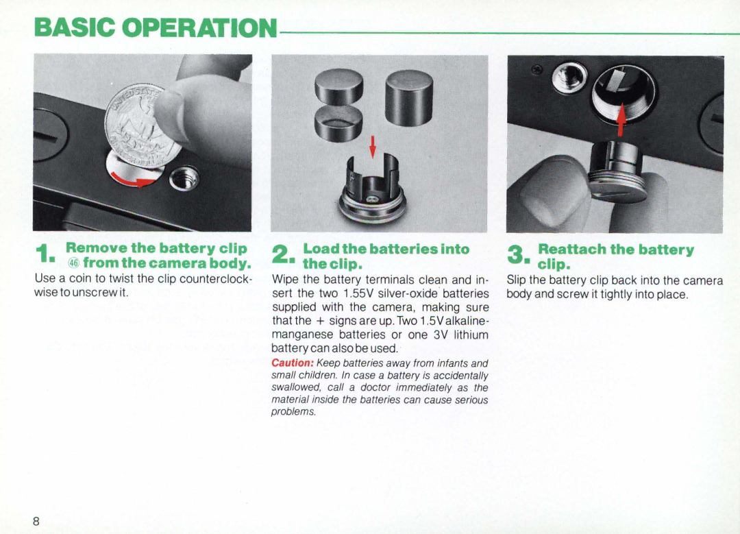 Nikon F3AF instruction manual Basic Operation, Clip 