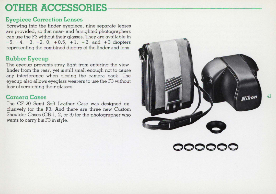 Nikon 1412059, F3HP instruction manual Other Accessories 