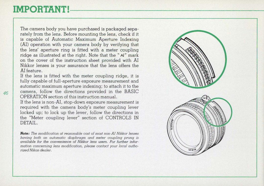 Nikon F3HP, 1412059 instruction manual 