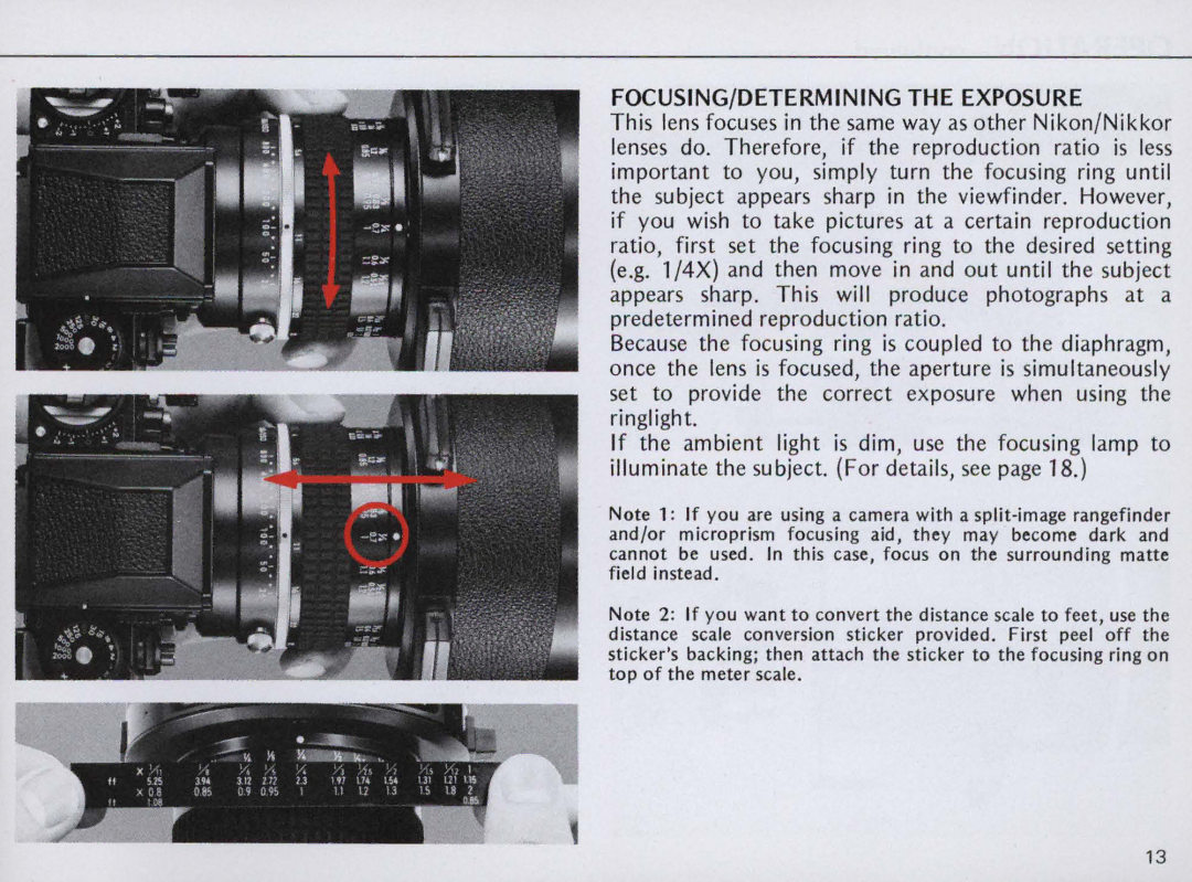 Nikon F/41F instruction manual FOCUSING/DETERMINING the Exposure 