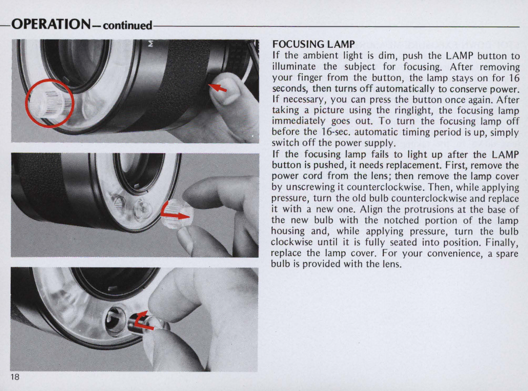 Nikon F/41F instruction manual Focusing Lamp 