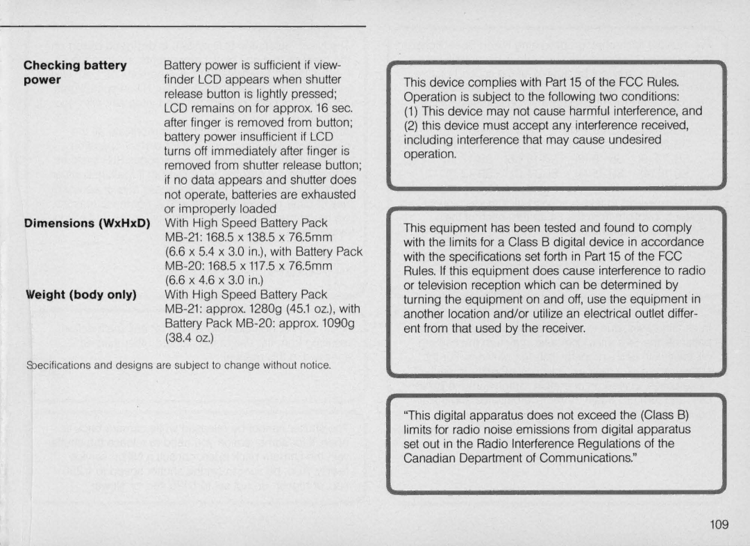 Nikon F4 Body Only, F4S instruction manual 