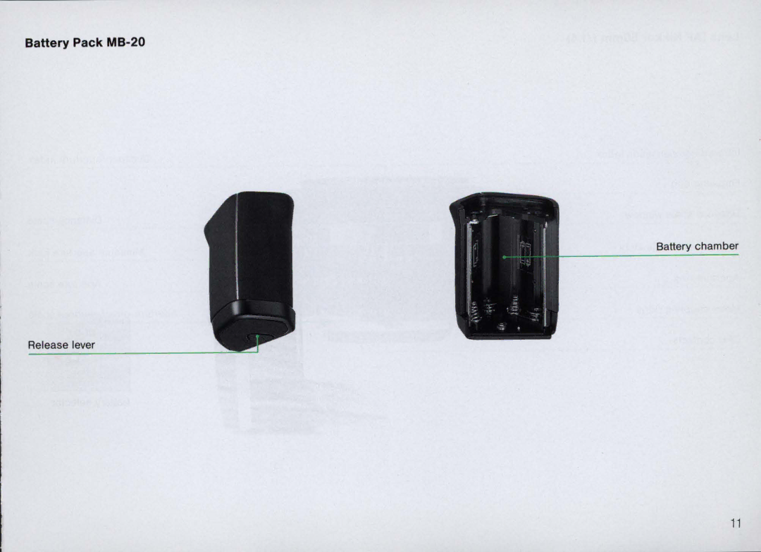 Nikon F4 Body Only, F4S instruction manual Battery Pack MB-20 