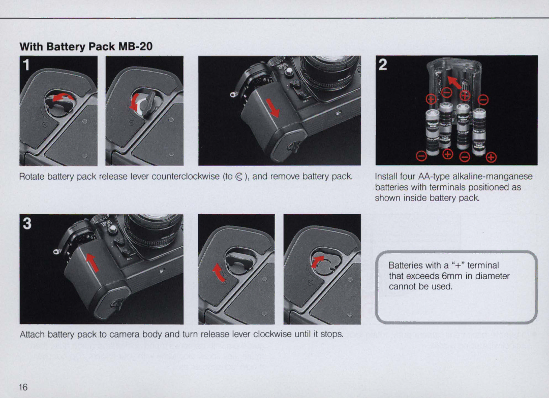 Nikon F4S, F4 Body Only instruction manual With Battery Pack MB-20 
