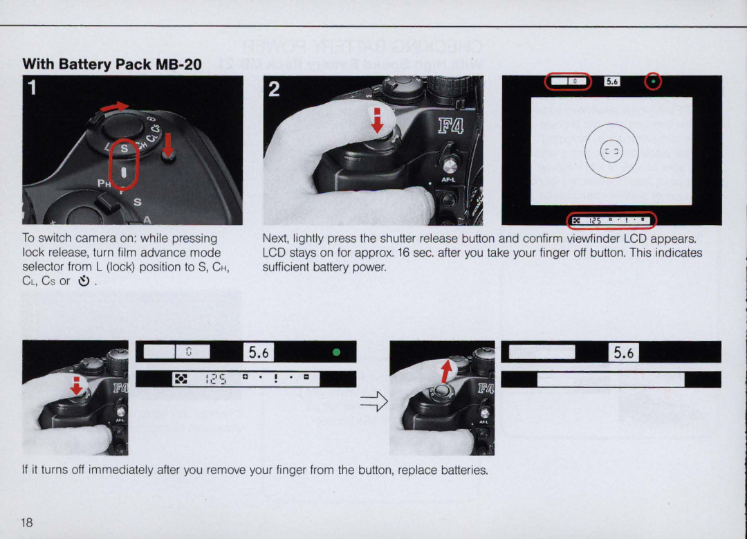 Nikon F4S, F4 Body Only instruction manual Cl, Cs or ~ 