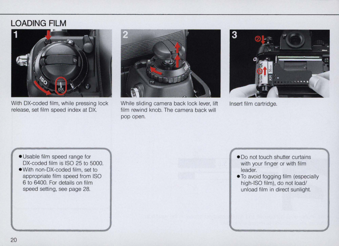 Nikon F4S, F4 Body Only instruction manual ~~f~~.I!.~, Loading Film 