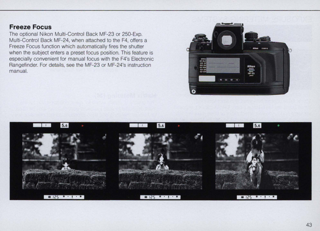 Nikon F4 Body Only, F4S instruction manual Freeze Focus 