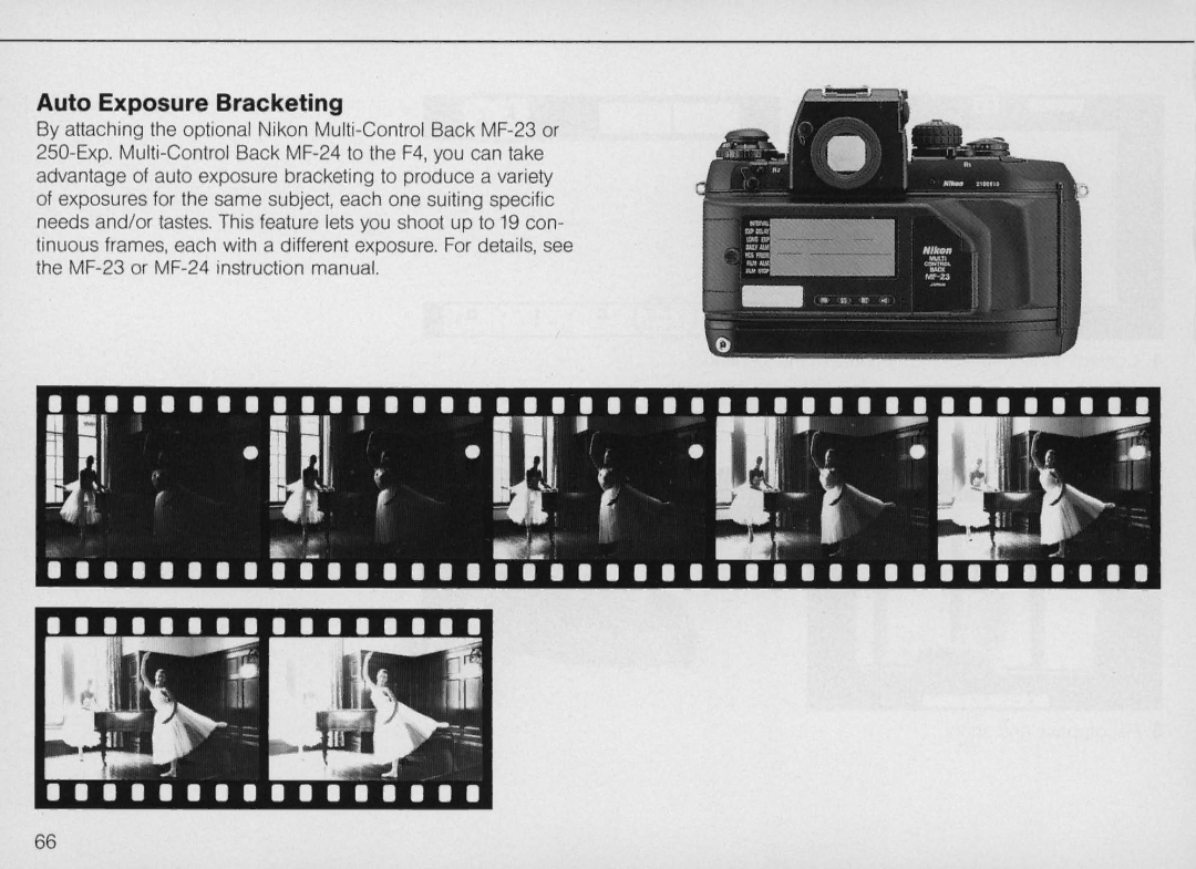 Nikon F4S, F4 Body Only instruction manual Auto Exposure Bracketing 