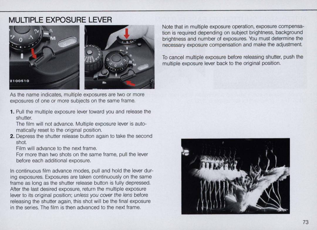 Nikon F4 Body Only, F4S instruction manual Multiple Exposure Lever 