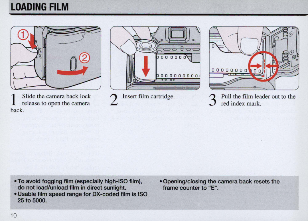 Nikon F50 instruction manual Loading Film 