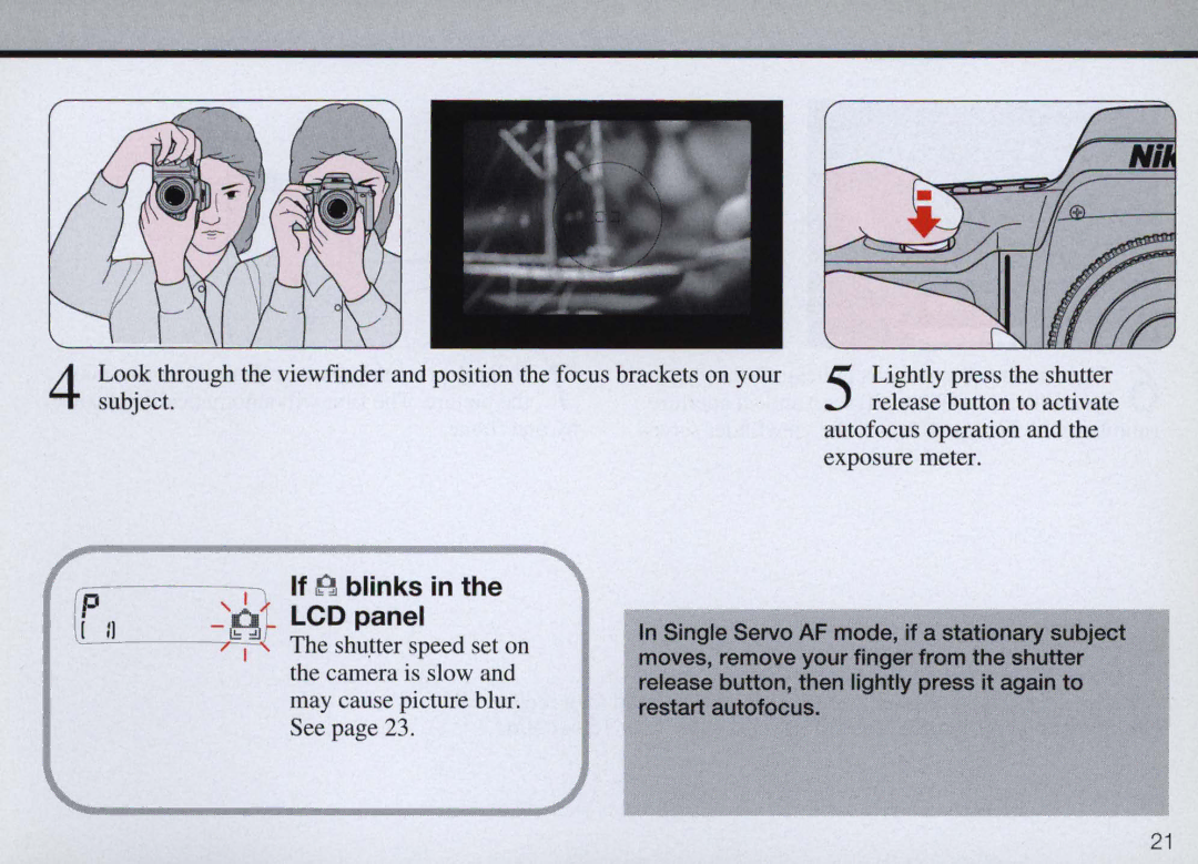 Nikon F50 instruction manual If a blinks in the LCD panel 