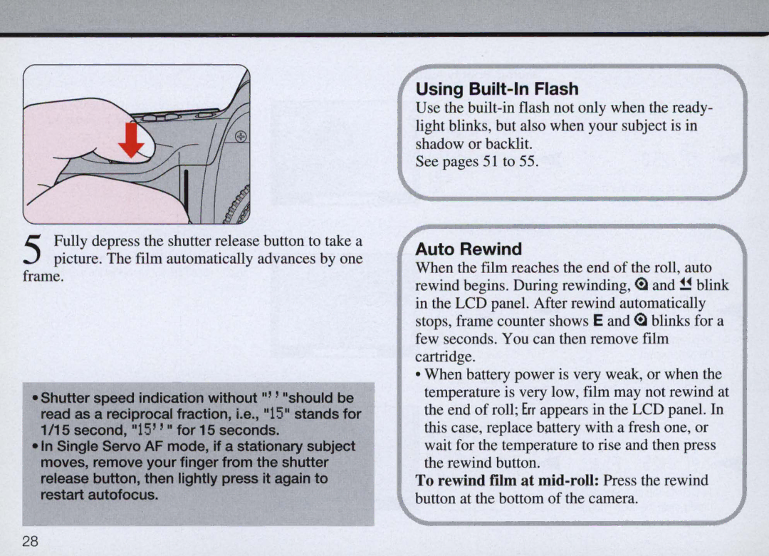 Nikon F50 instruction manual Using Built-In Flash 