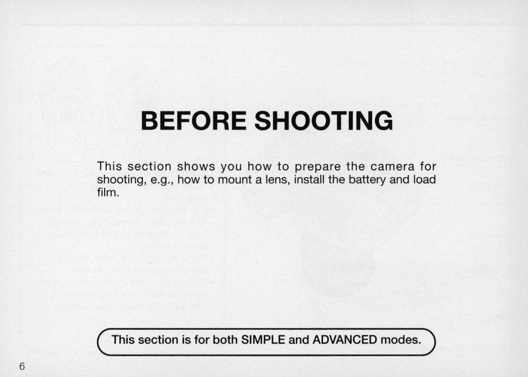 Nikon F50 instruction manual Before Shooting 