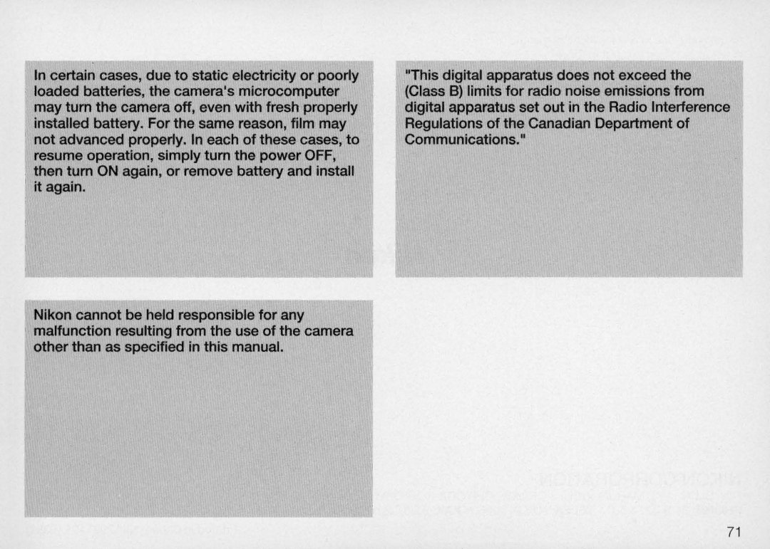 Nikon F50 instruction manual 