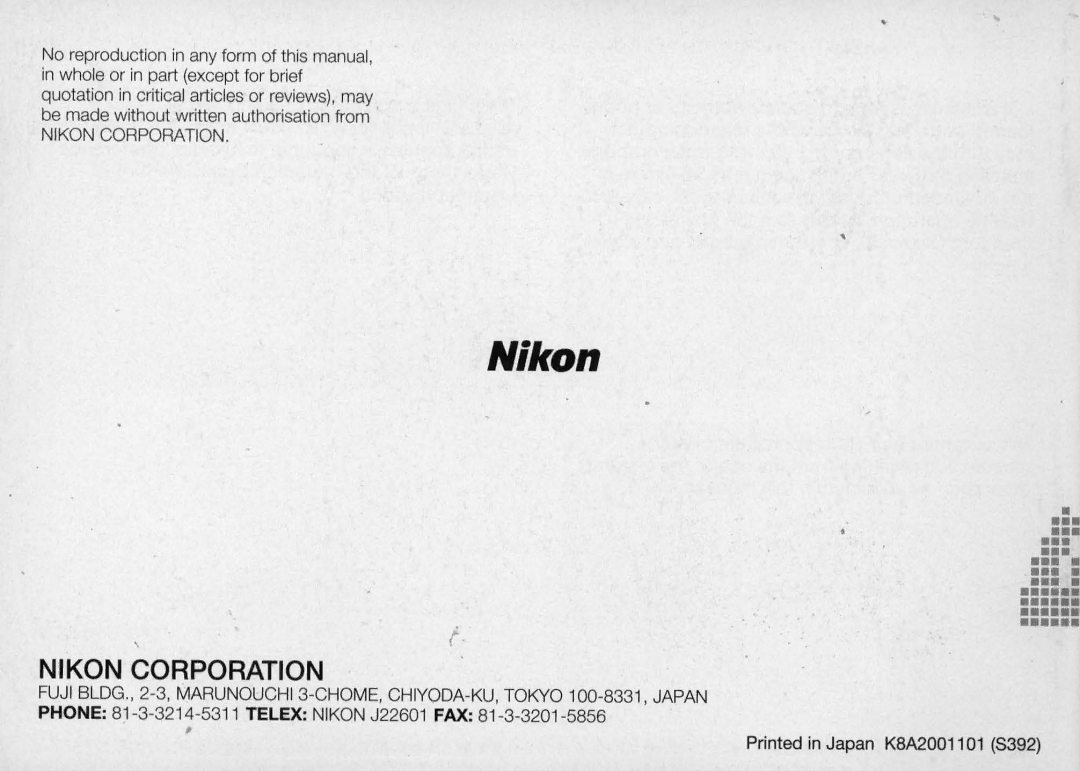 Nikon F50 instruction manual Nikon 