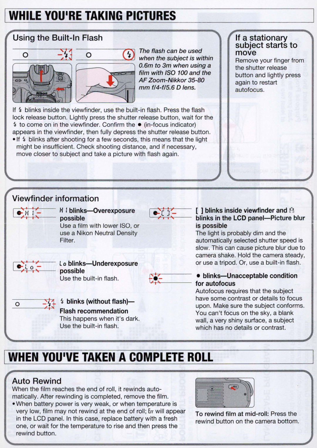 Nikon F50 instruction manual When Youive Taken a Complete Roll 