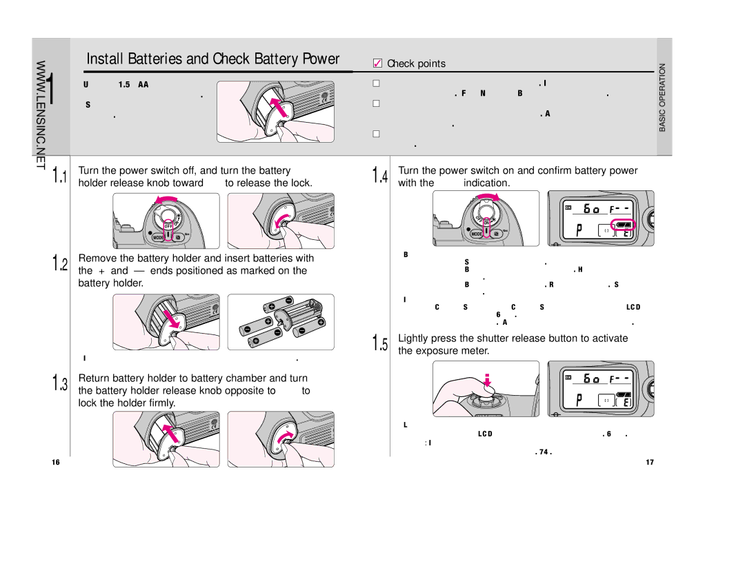 Nikon FAA350NA manual Lightly press the shutter release button to activate, Exposure meter 